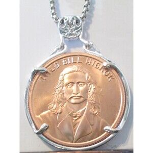 NEW! Wild West Legend Bill Hickok Necklace Ultra High Relief Art Round